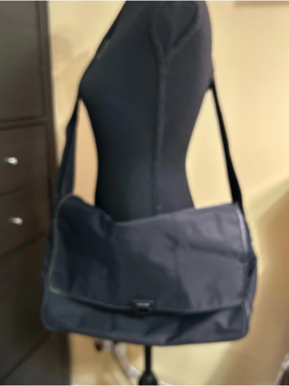 Cole Haan nylon messenger bag, black EUC